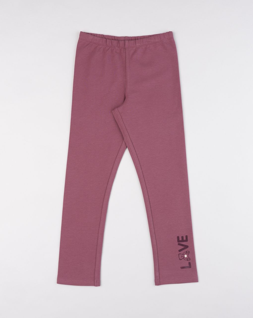 Leggings bambina bordeaux con stampa