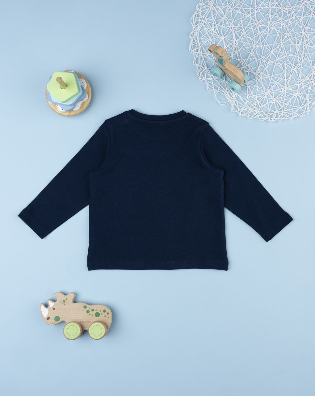T-shirt bimbo tinta unita blu