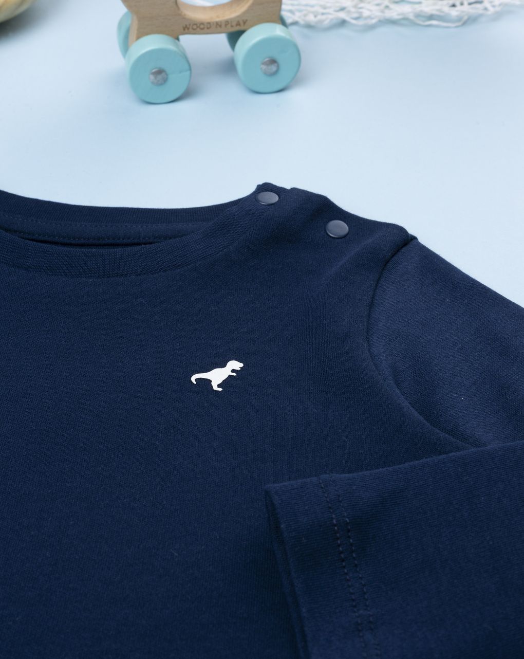 T-shirt bimbo tinta unita blu