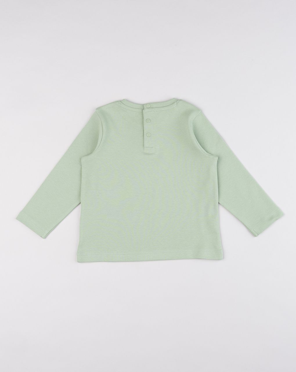 T-shirt bimbo maniche lunghe verde orsetto