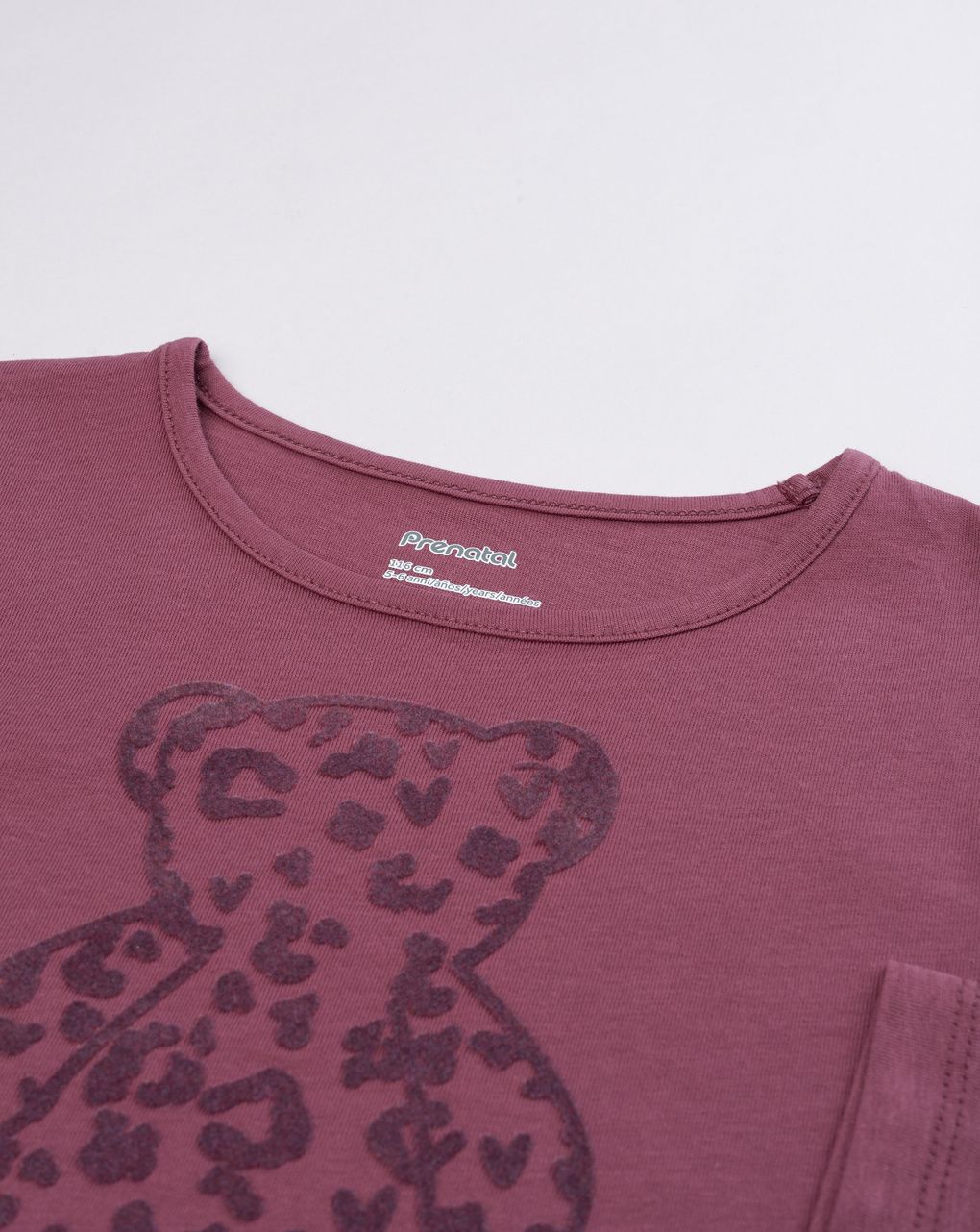 T-shirt bambina rosa scuro con stampa orso