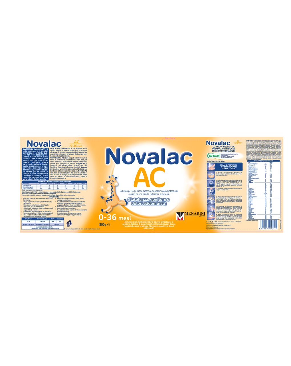 Latte ac 800g - novalac