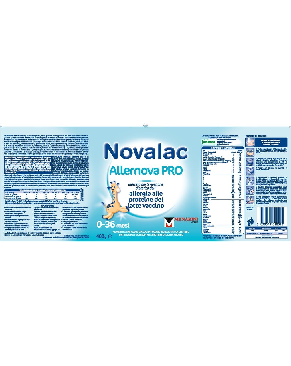 Latte allernova pro 400g - novalac