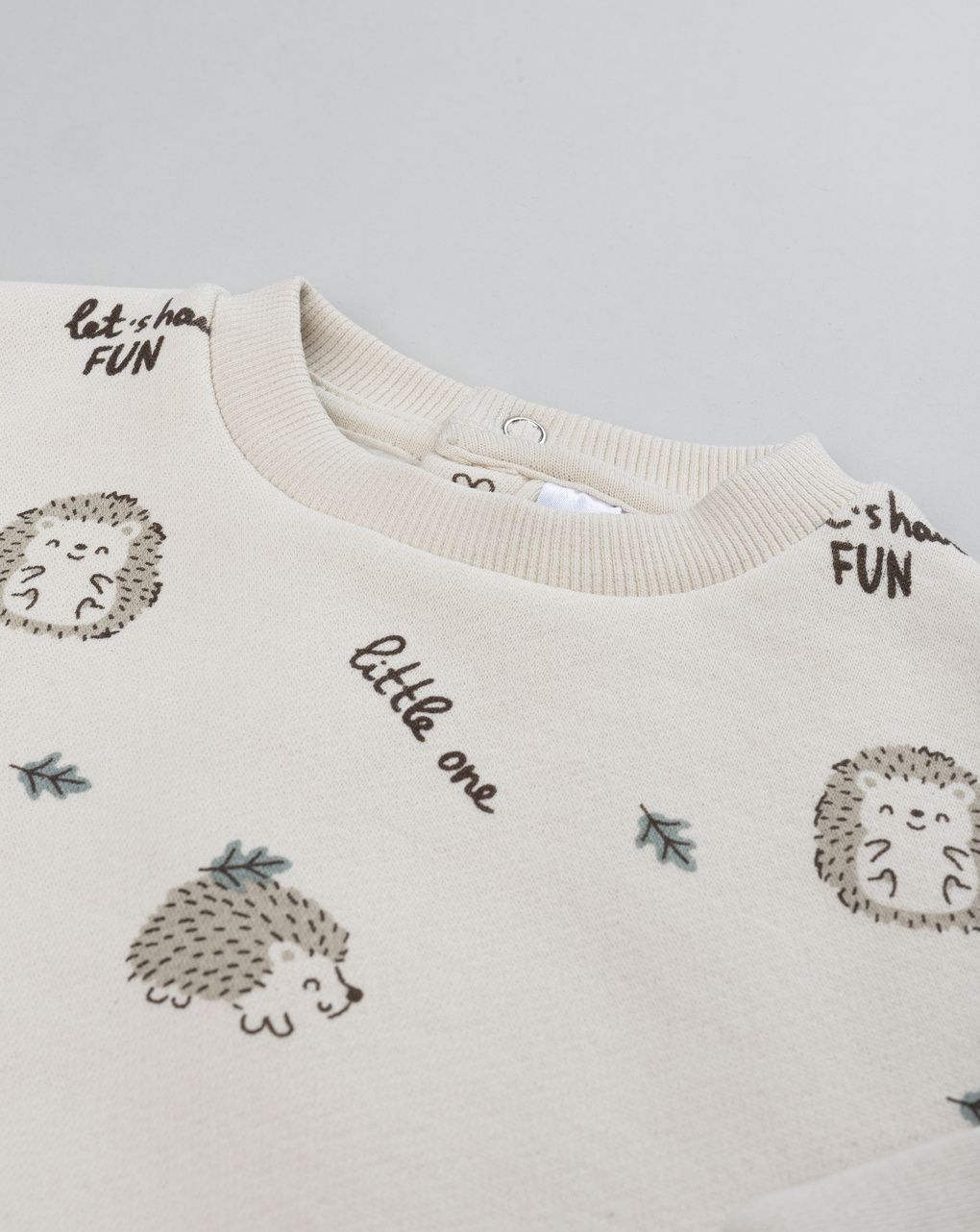 Completo jogging bimbo beige/grigio stampato