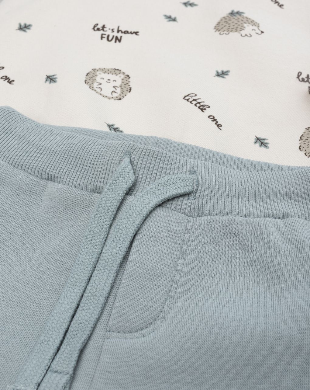 Completo jogging bimbo beige/grigio stampato