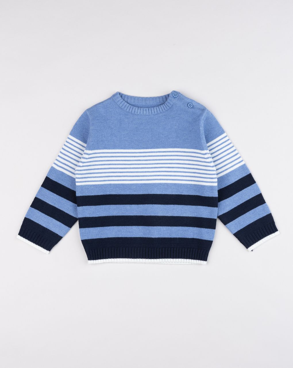 Maglia tricot bimbo blu trama orizzontale