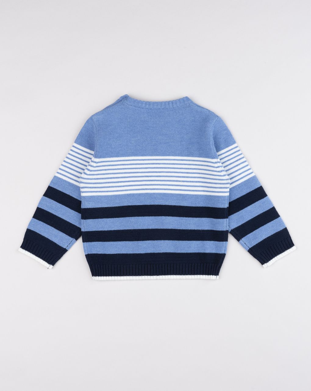 Maglia tricot bimbo blu trama orizzontale