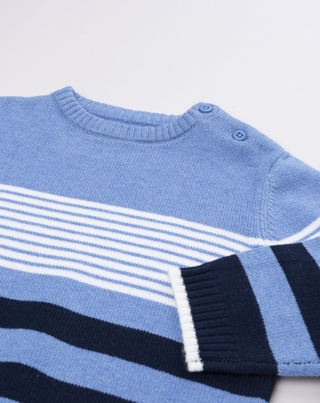 Maglia tricot bimbo blu trama orizzontale