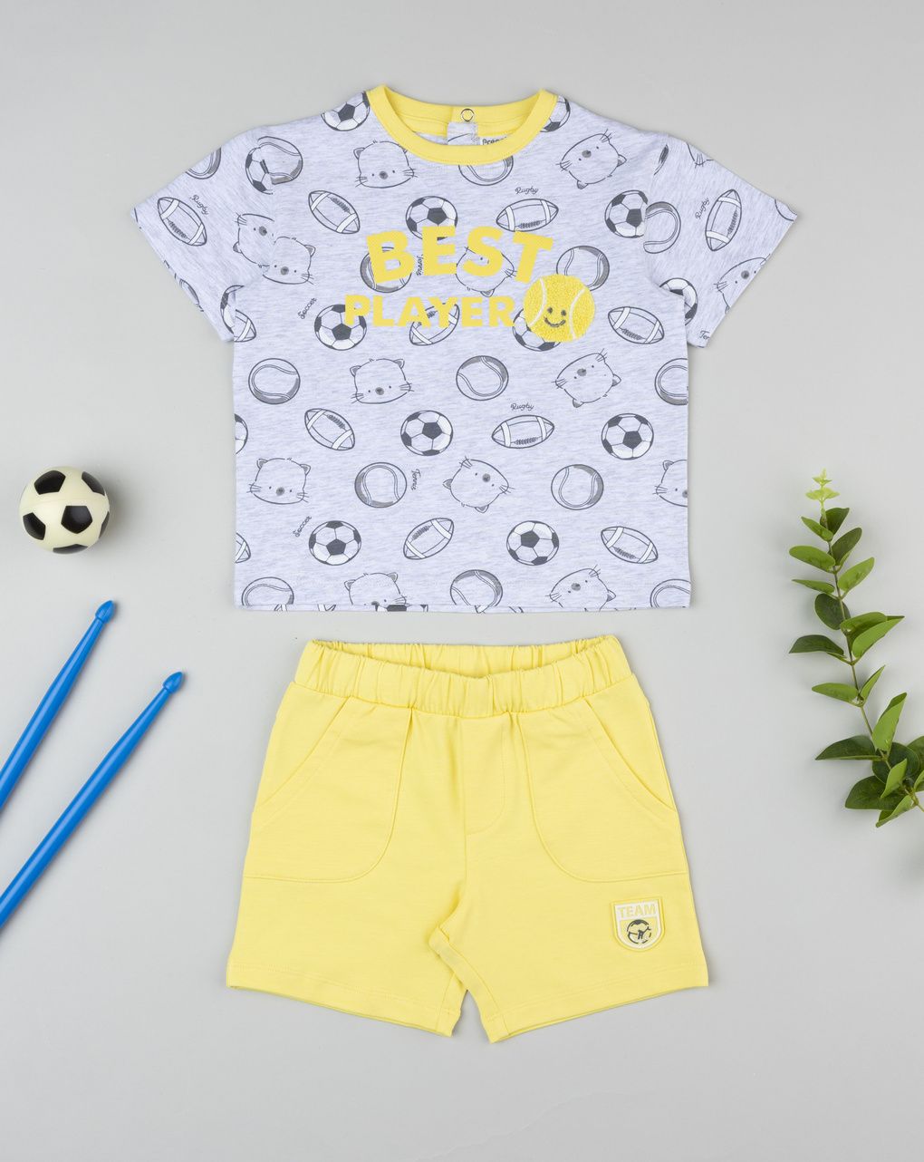 Completo bimbo grigio/giallo best player