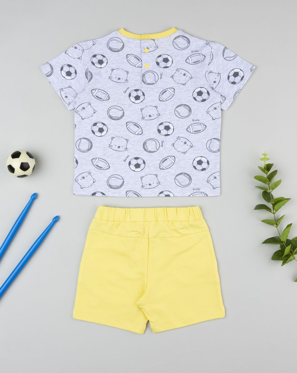 Completo bimbo grigio/giallo best player