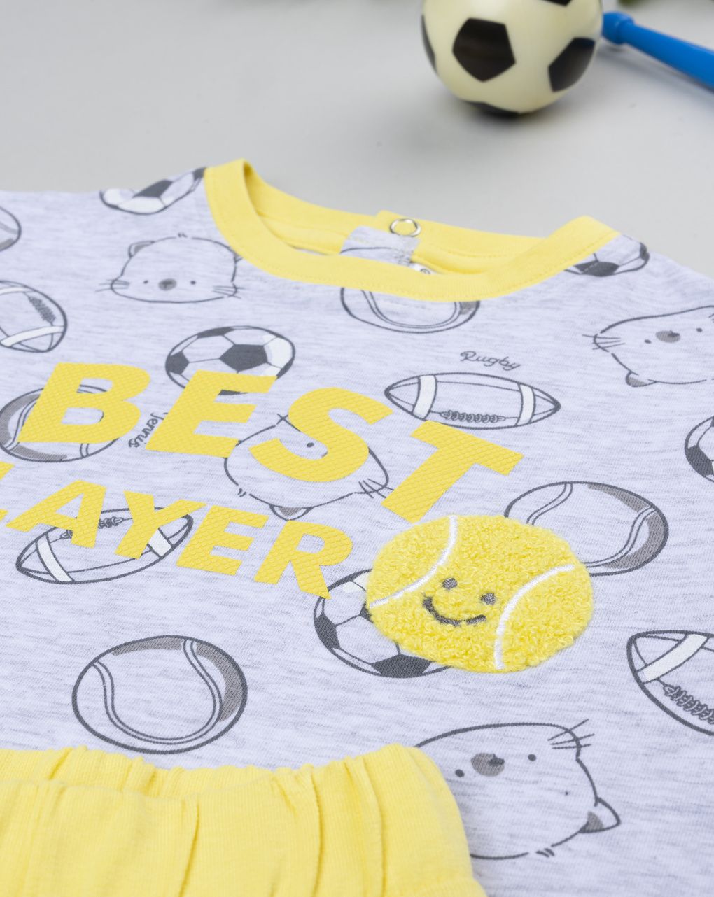 Completo bimbo grigio/giallo best player