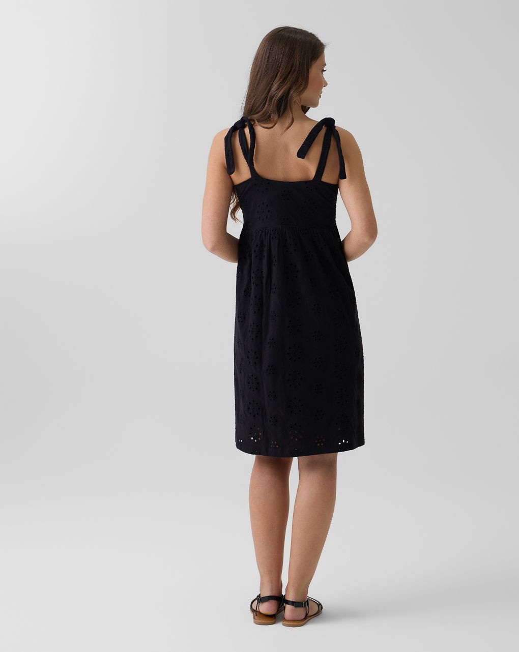 Abito premaman nero sangallo con spalline