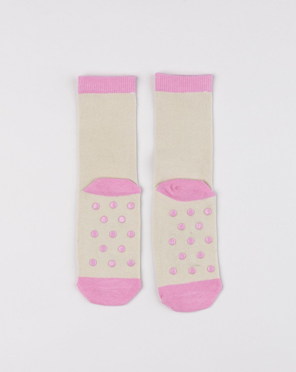 Calzini antiscivolo bambina beige con coniglietto