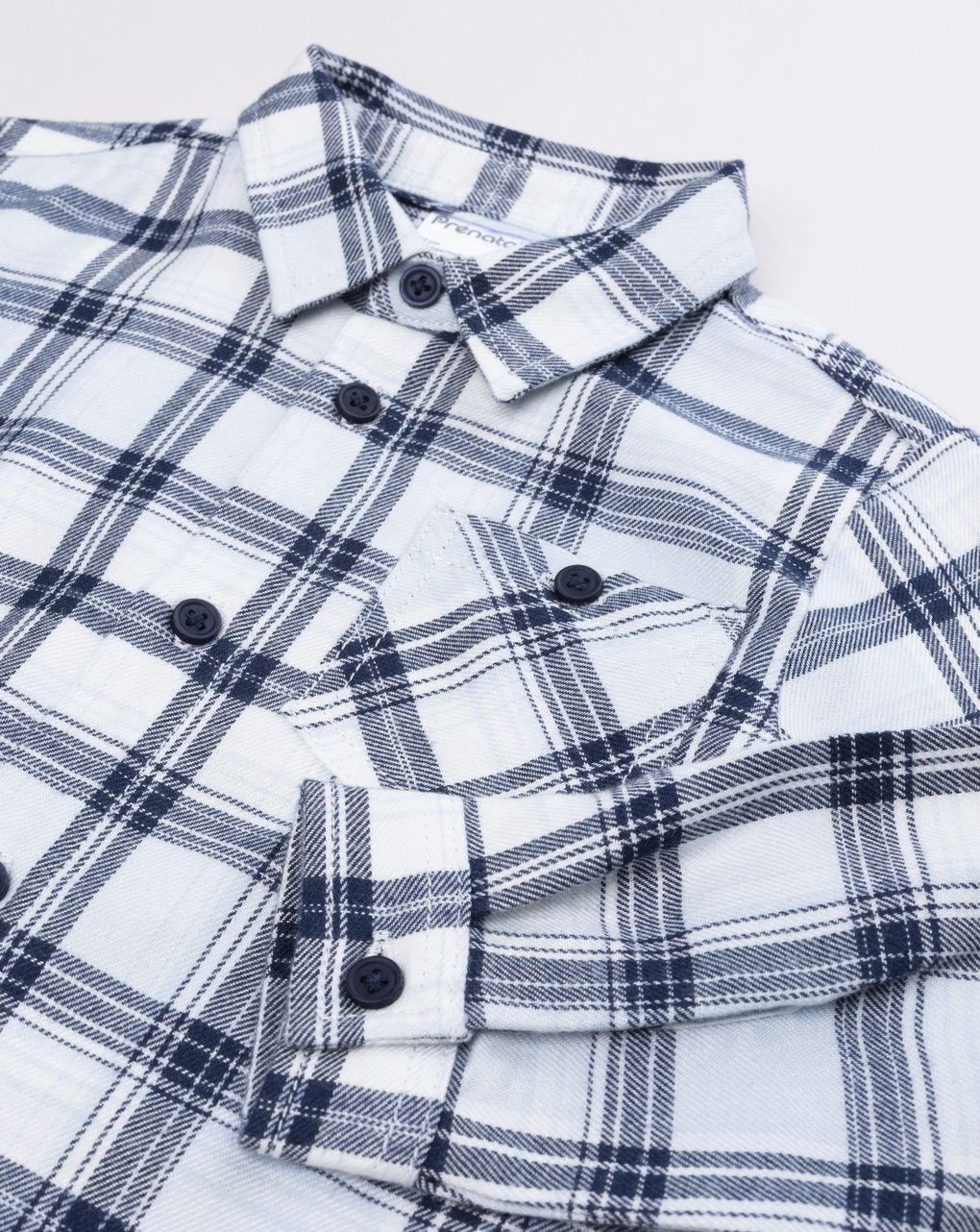 Camicia in flanella bambino a quadri bianca e blu