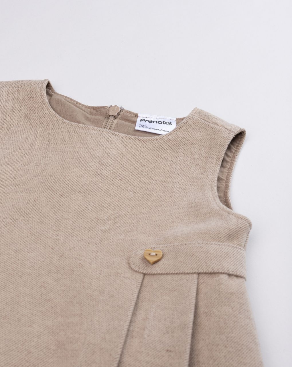 Abito bambina pinafore marrone con zip