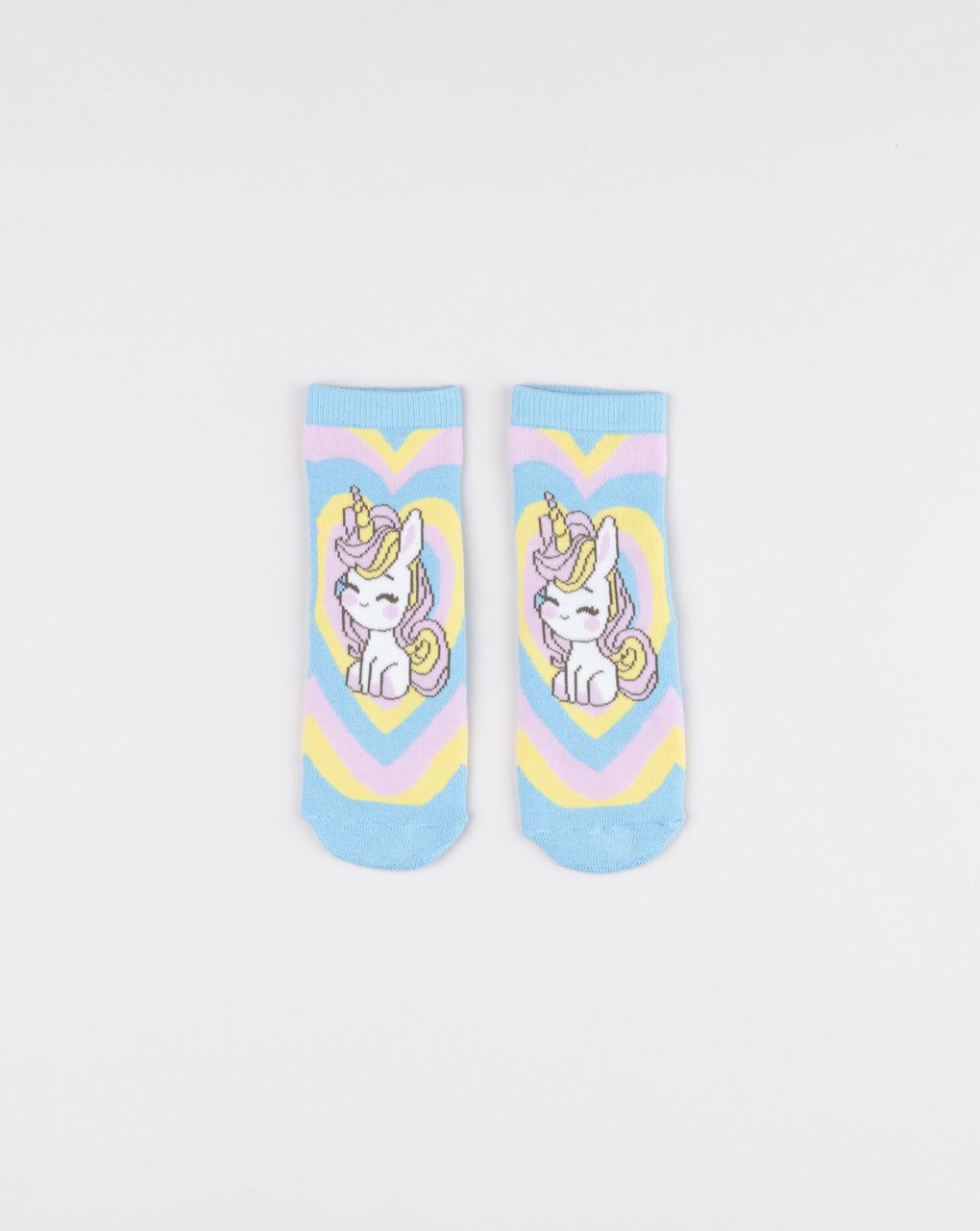 Calze antiscivolo bimba azzurre unicorni
