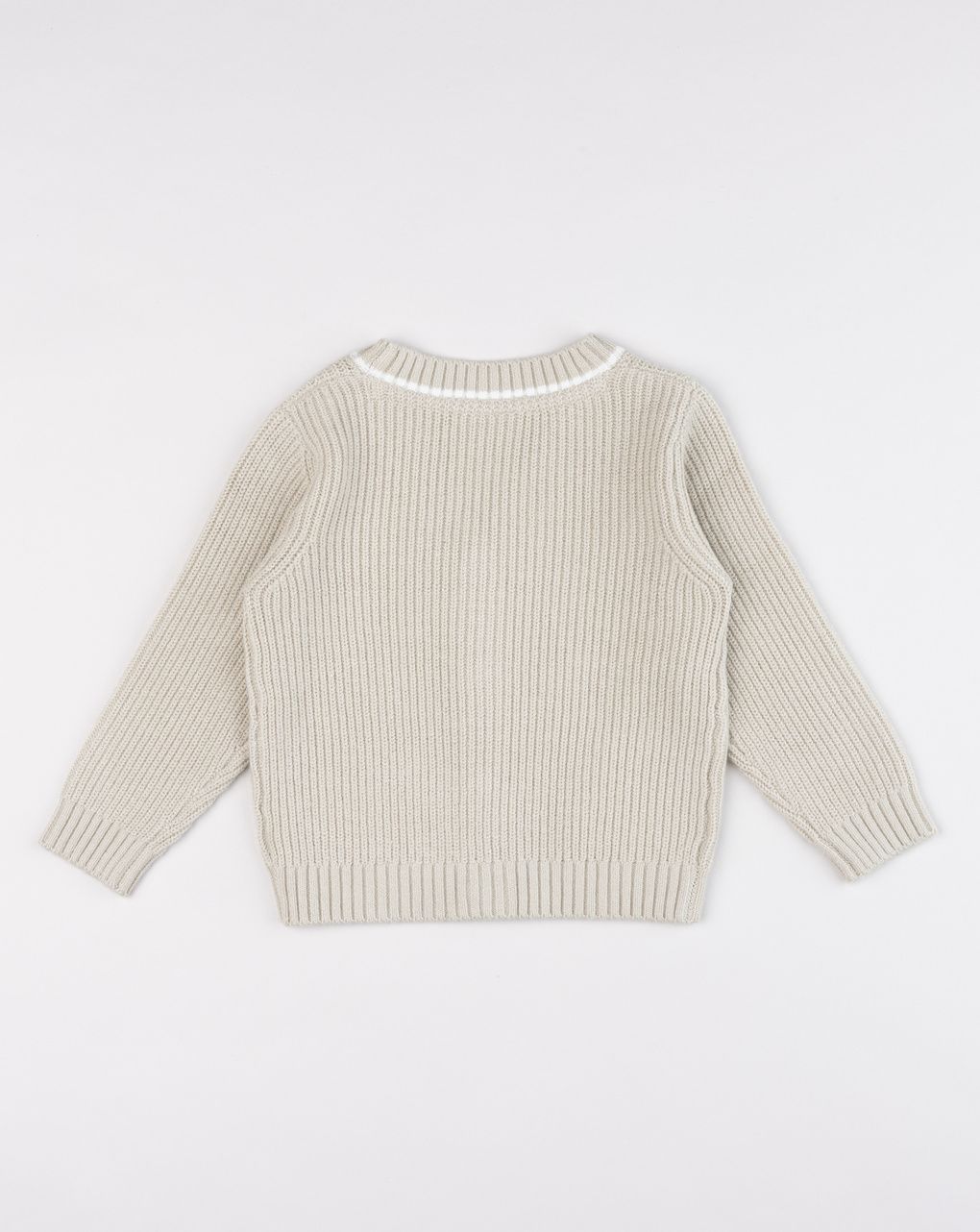 Cardigan bimbo beige in maglia stile college