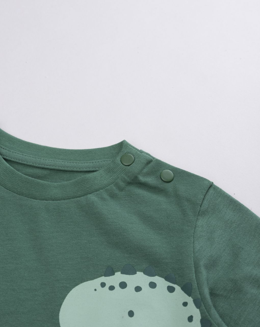 T-shirt manica lunga bimbo verde con dinosauri