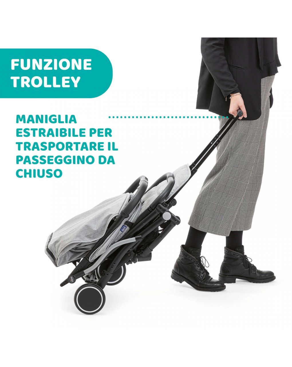 Passeggino trolley me light grey - chicco