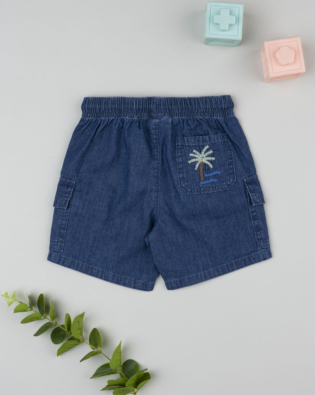 Bermuda bimbo blu denim e tasconi