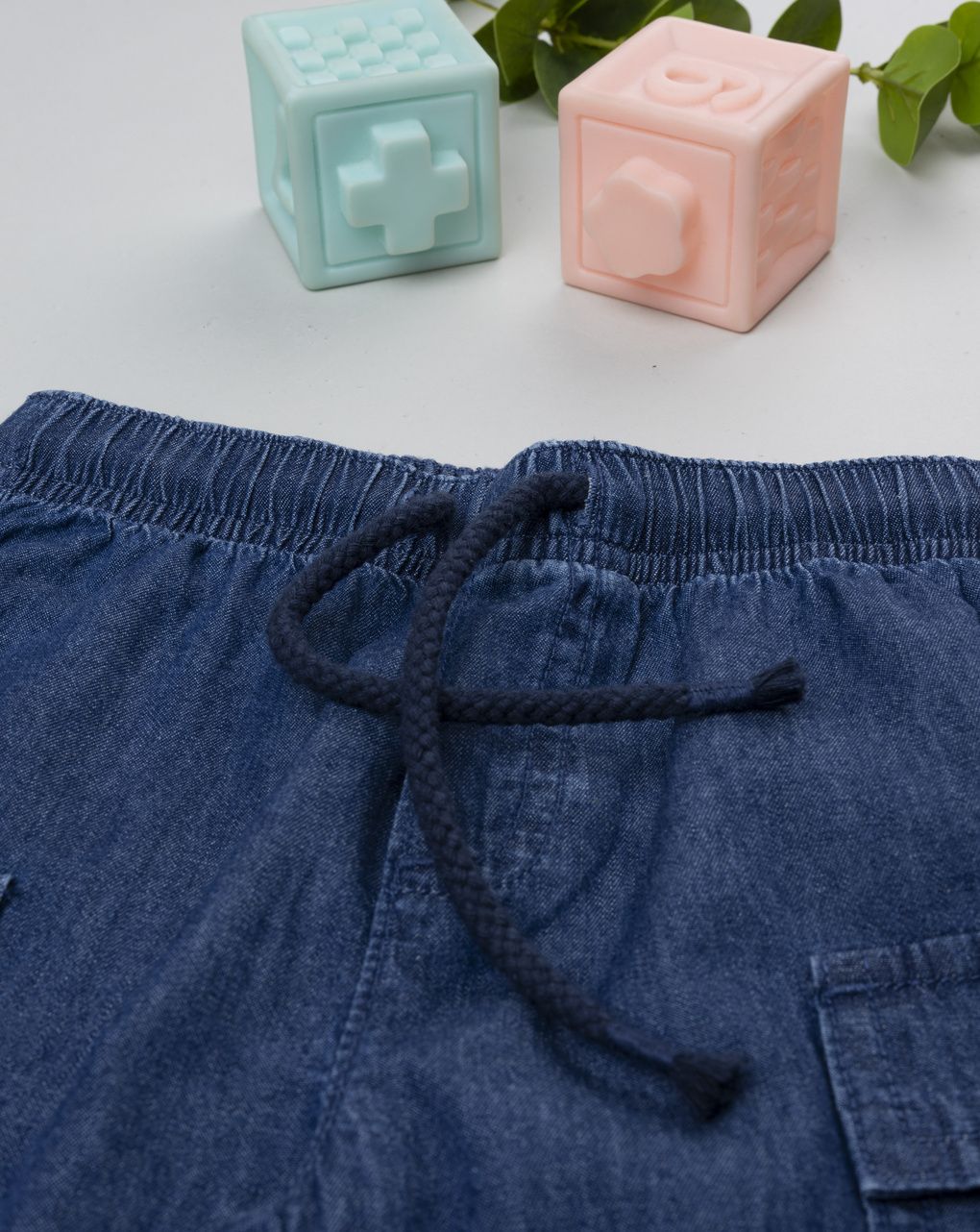 Bermuda bimbo blu denim e tasconi