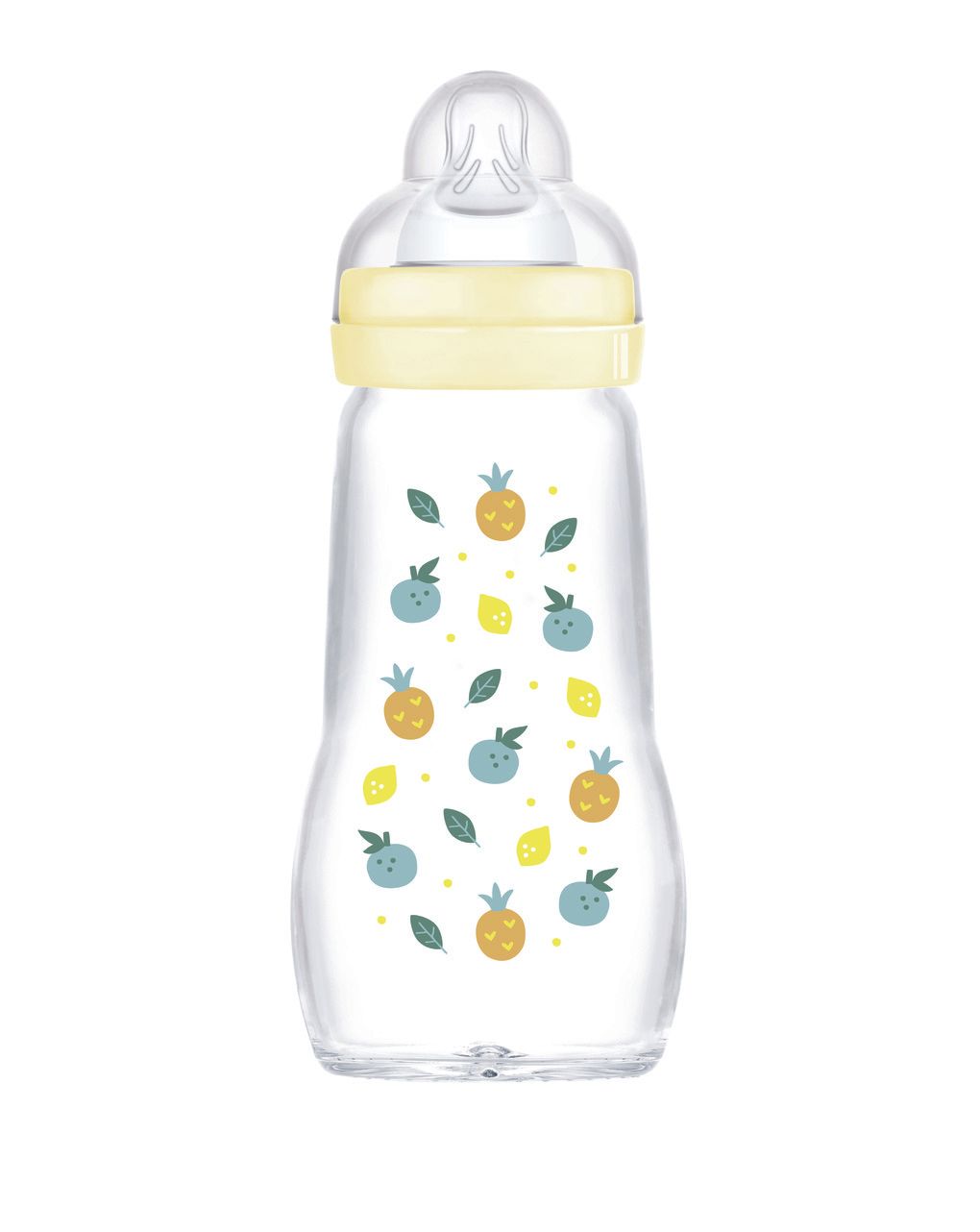 Mam biberon feel good 260 ml, biberon vetro pregiato resistente alle alte temperature, neutro