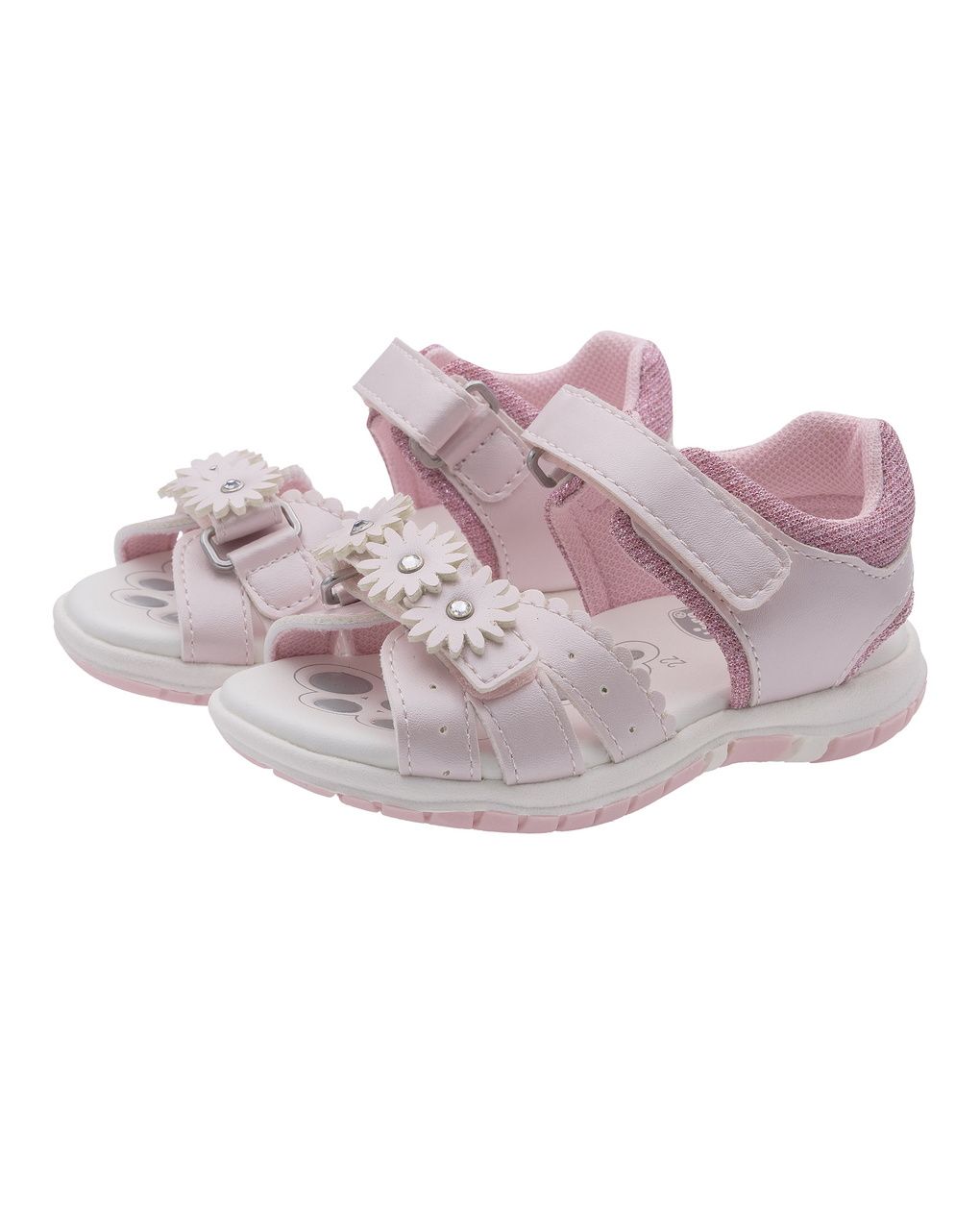 Sandalo bimba rosa con fiori - chicco felicia