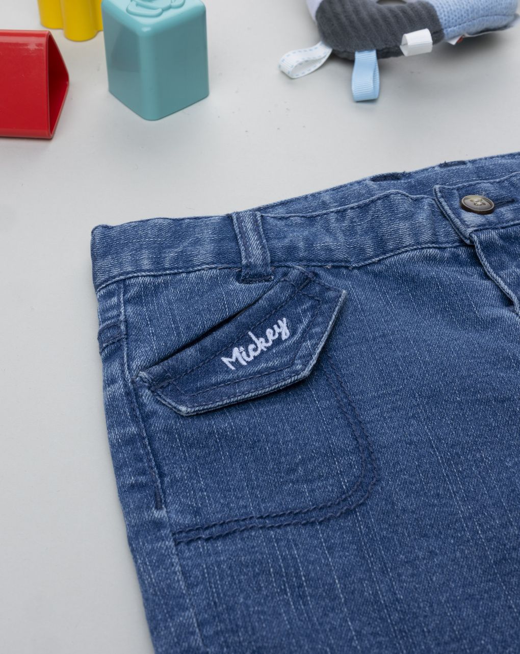 Pantaloni corti bimbo denim mickey mouse