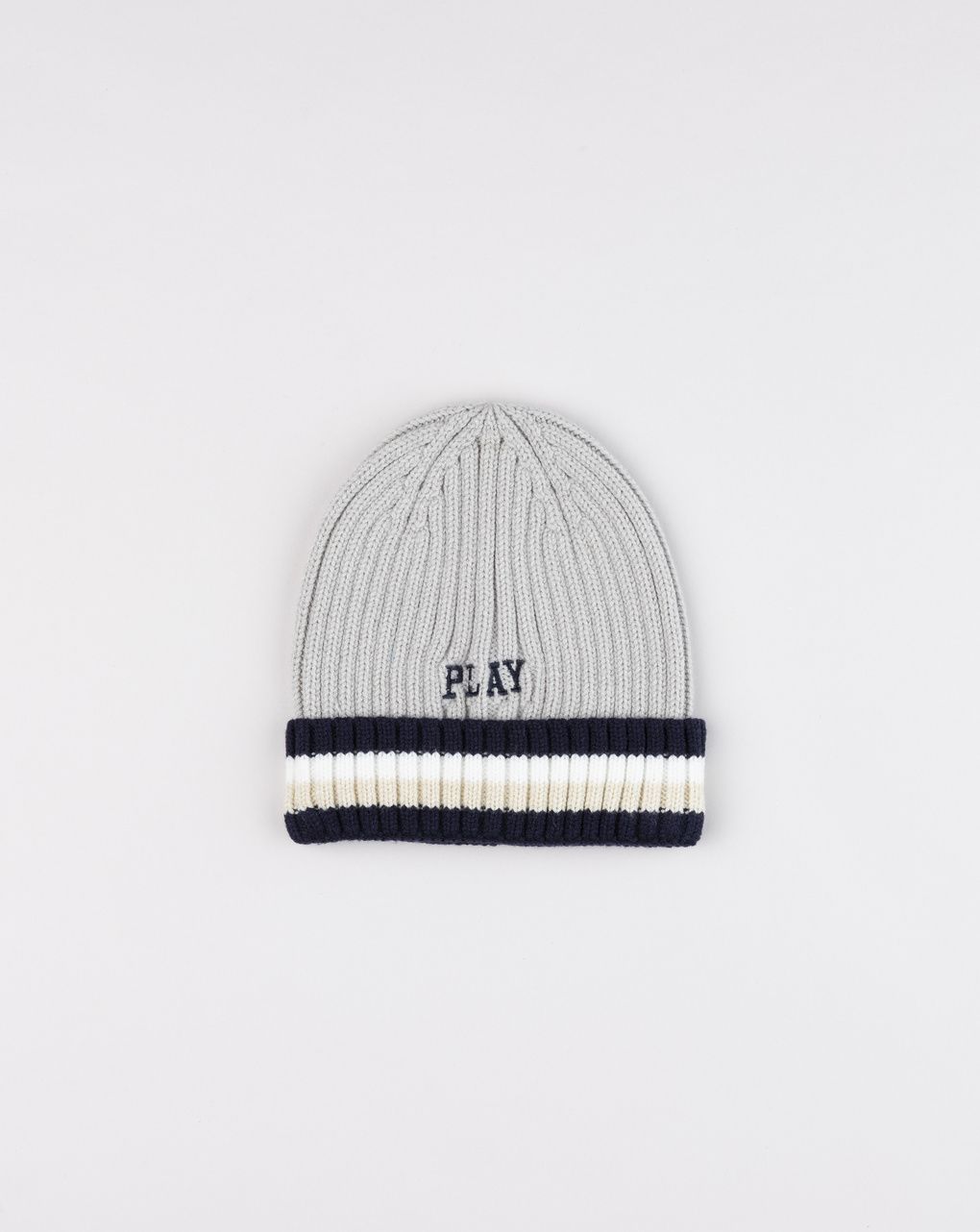 Cappellino tricot bimbo con ricamo sul davanti