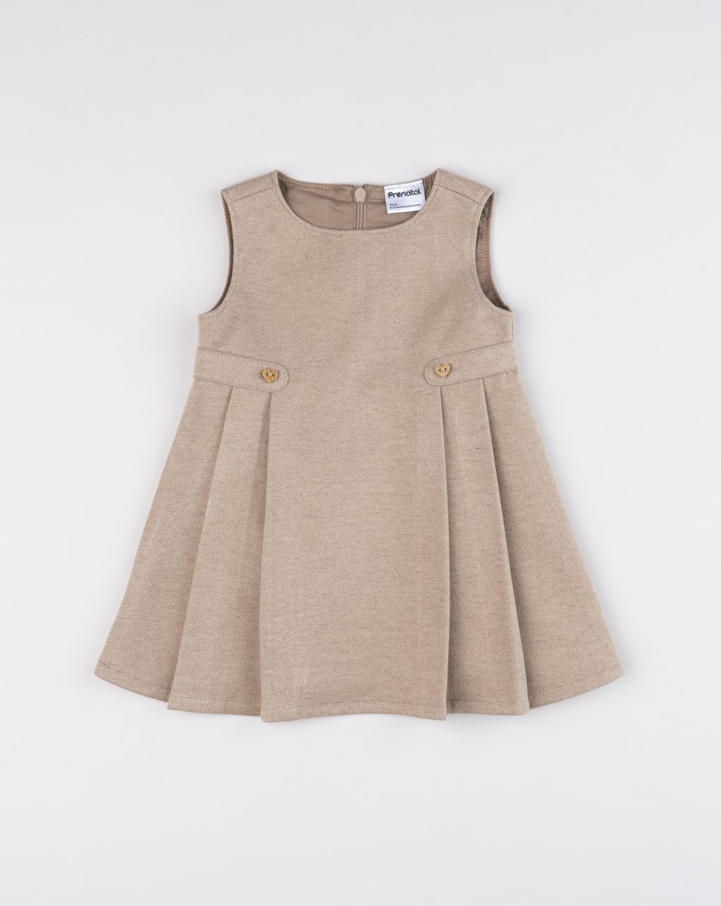 Abito bambina pinafore marrone con zip