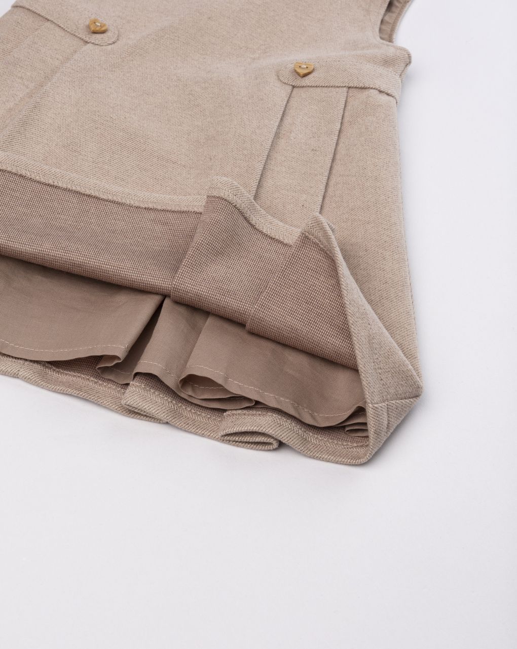 Abito bambina pinafore marrone con zip