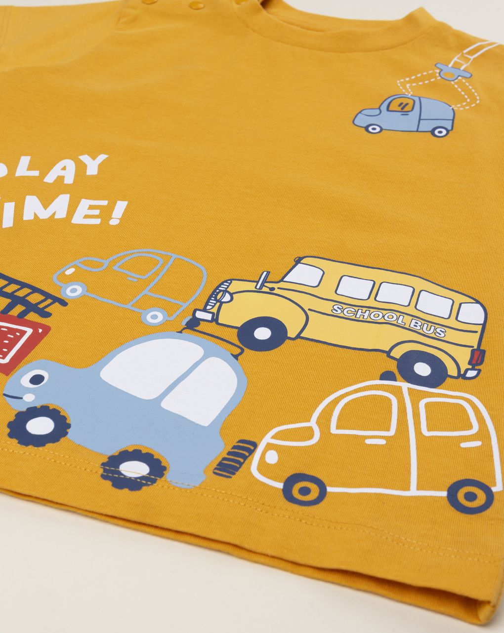 Pigiama due pezzi bimbo arancio/blu macchine