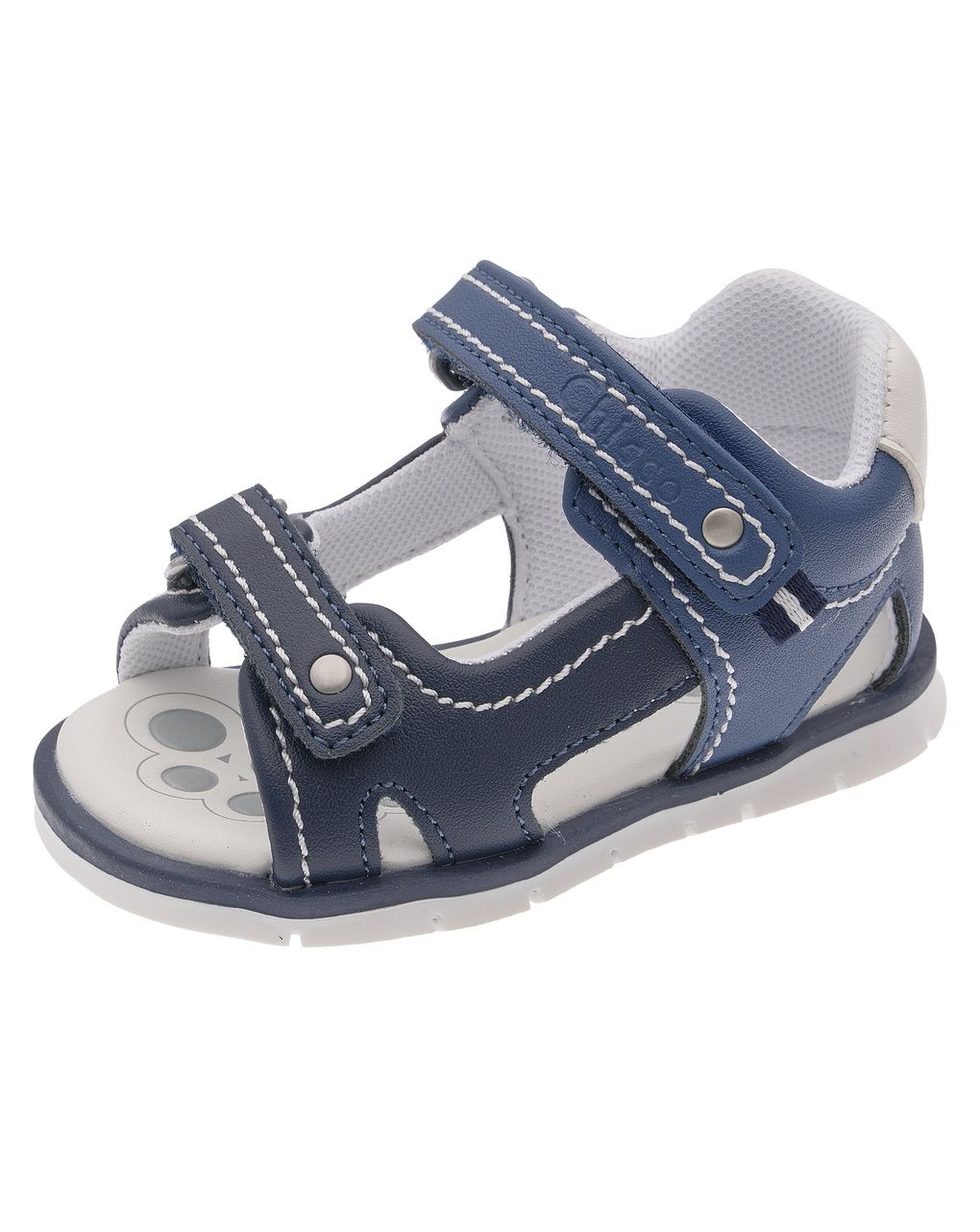 Sandali bimbo blu con cuciture a contrasto - chicco figi