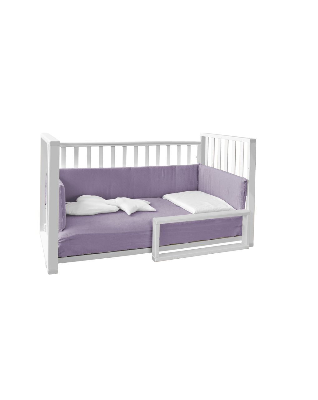 Letto infinito bianco con tessile muslin lilla - italbaby