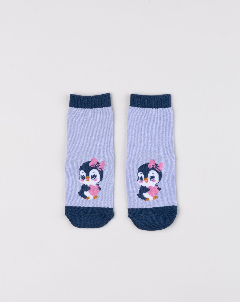 Antiscivolo bimba lilla/blu con pinguino