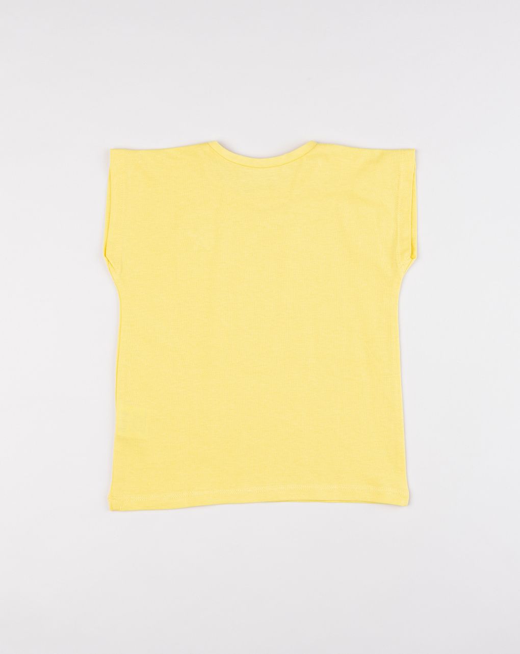 T-shirt bambina gialla con ricamo fiore