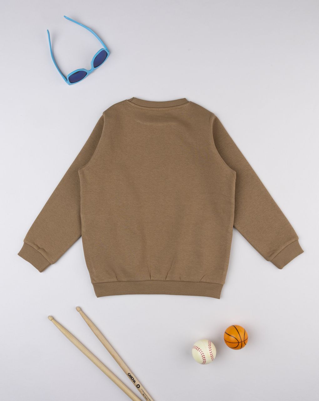 Felpa bambino marrone con stampa minimal