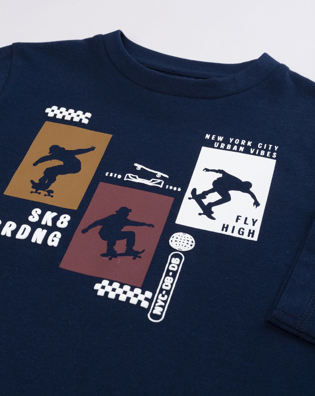 T-shirt bambino maniche lunghe blu skate