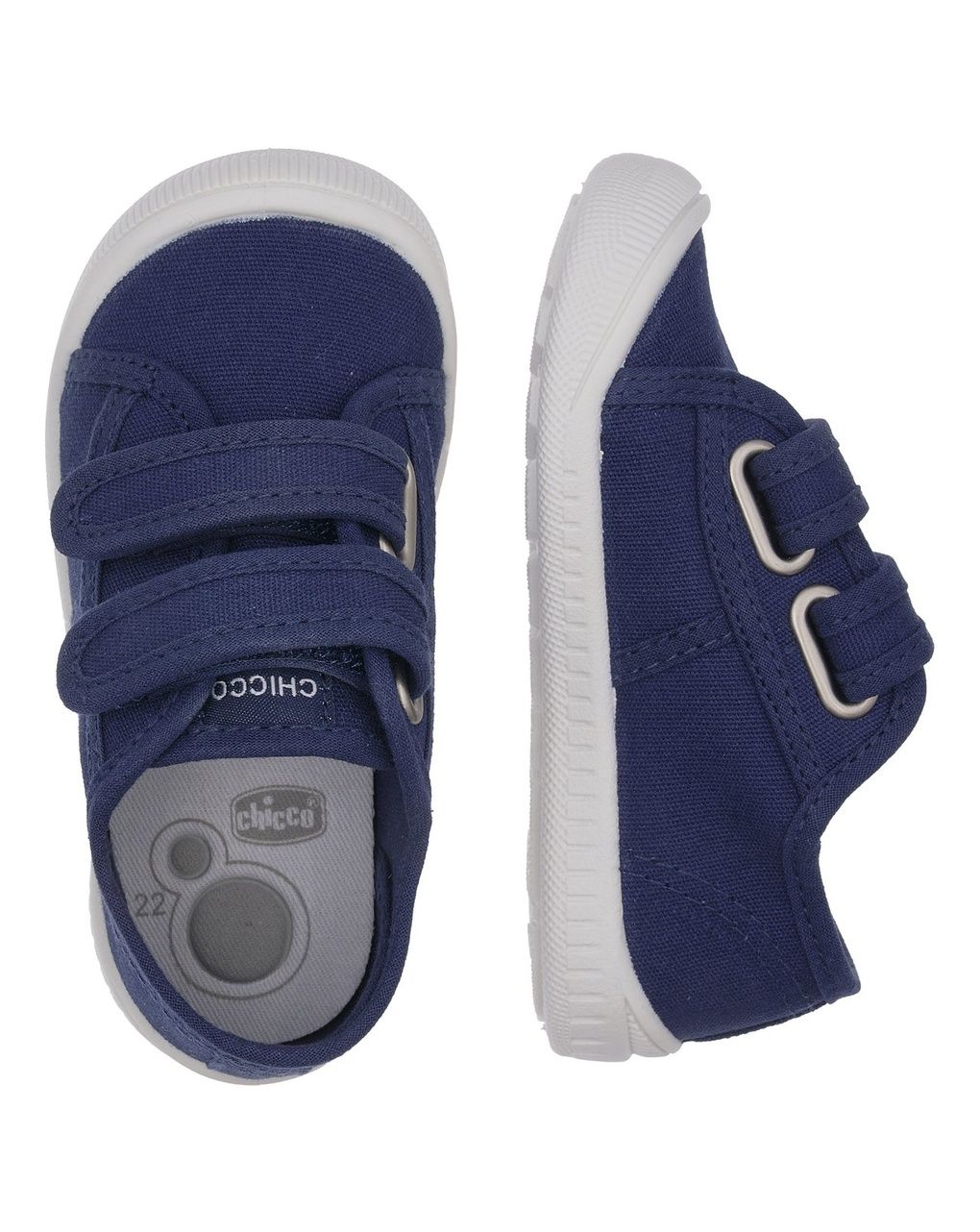 Sneakers bimbo in tela blu con strappo - chicco cioco