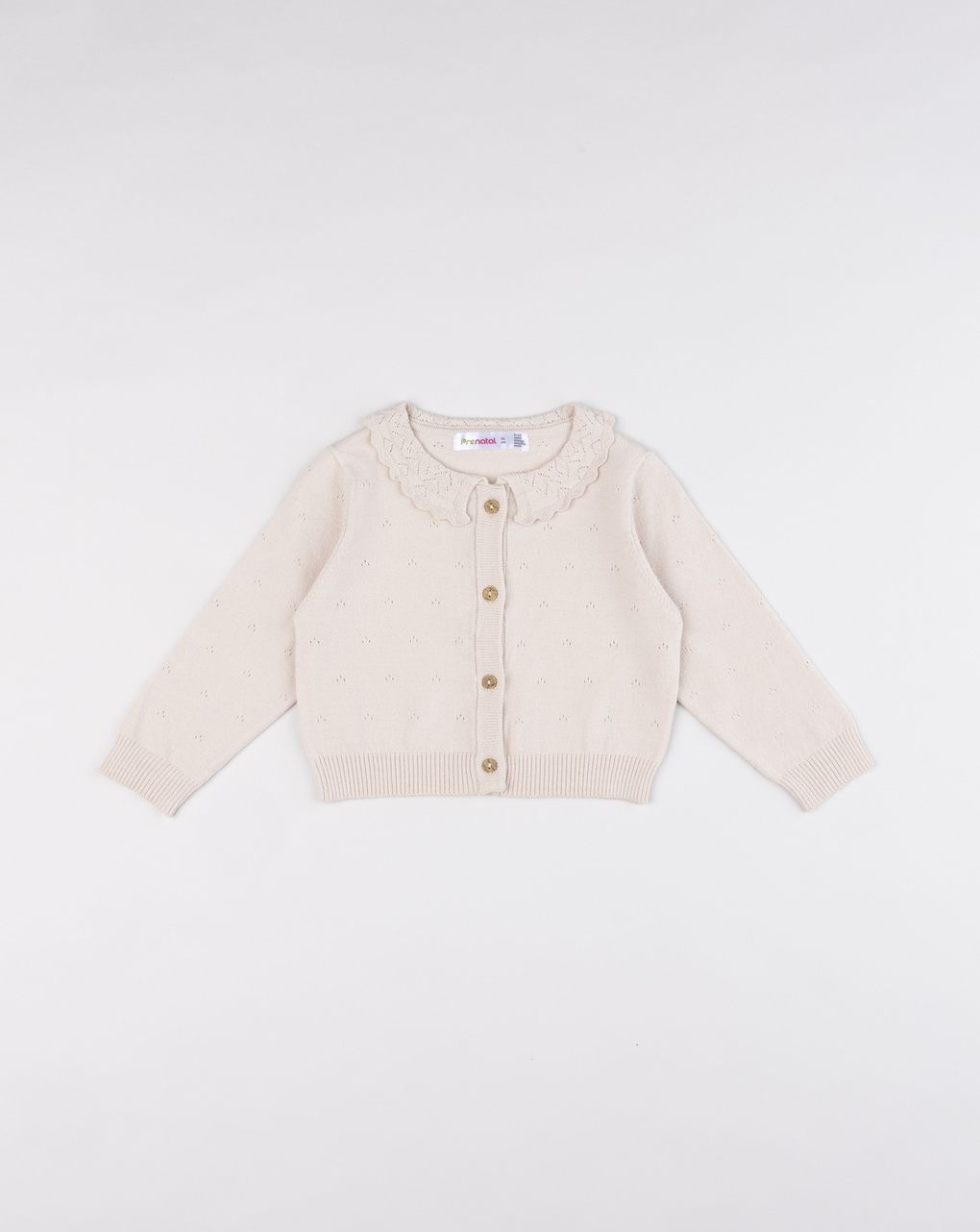 Cardigan tricot beige bimba bottoni classici