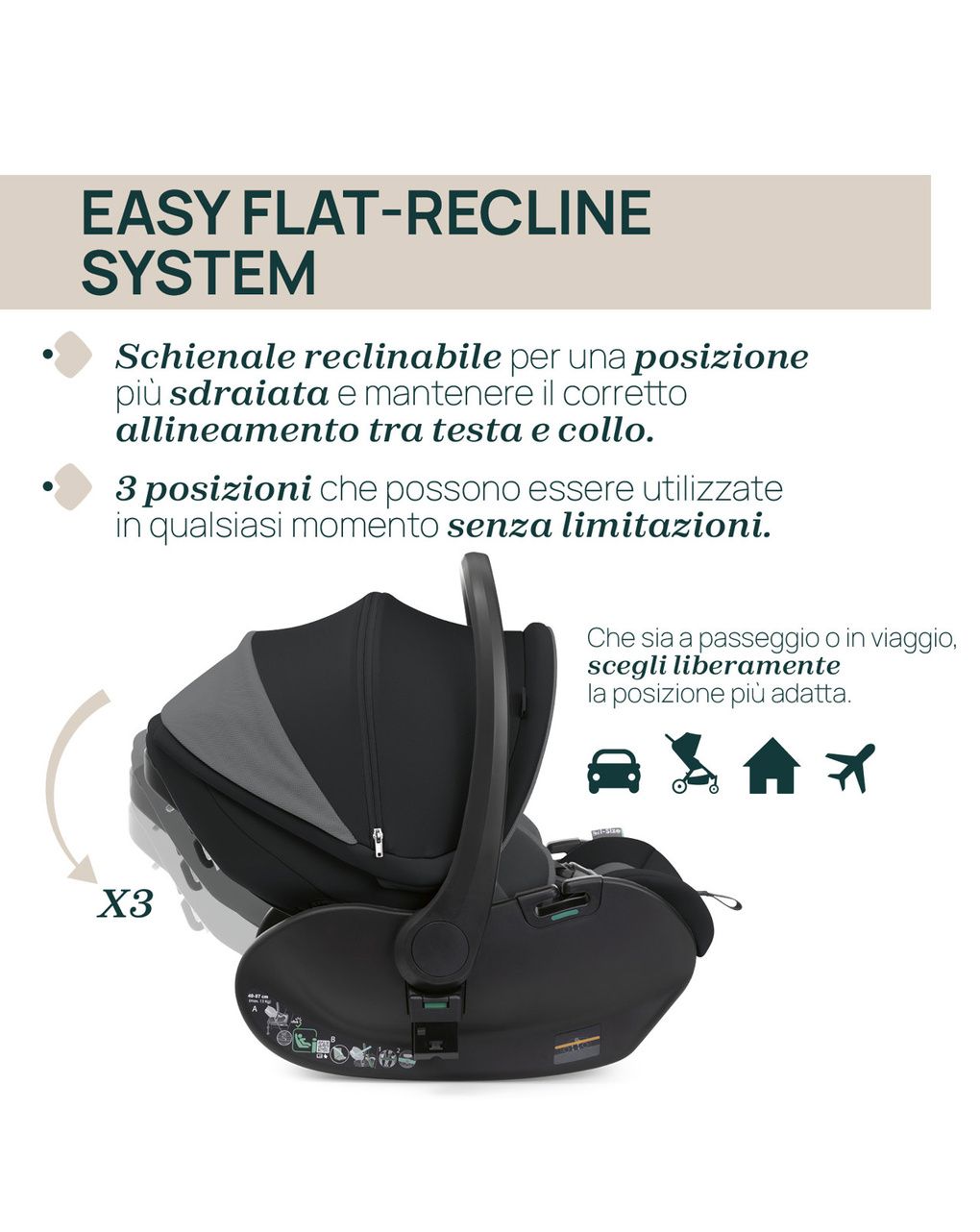 Trio mysa flexi first seat - black satin - chicco