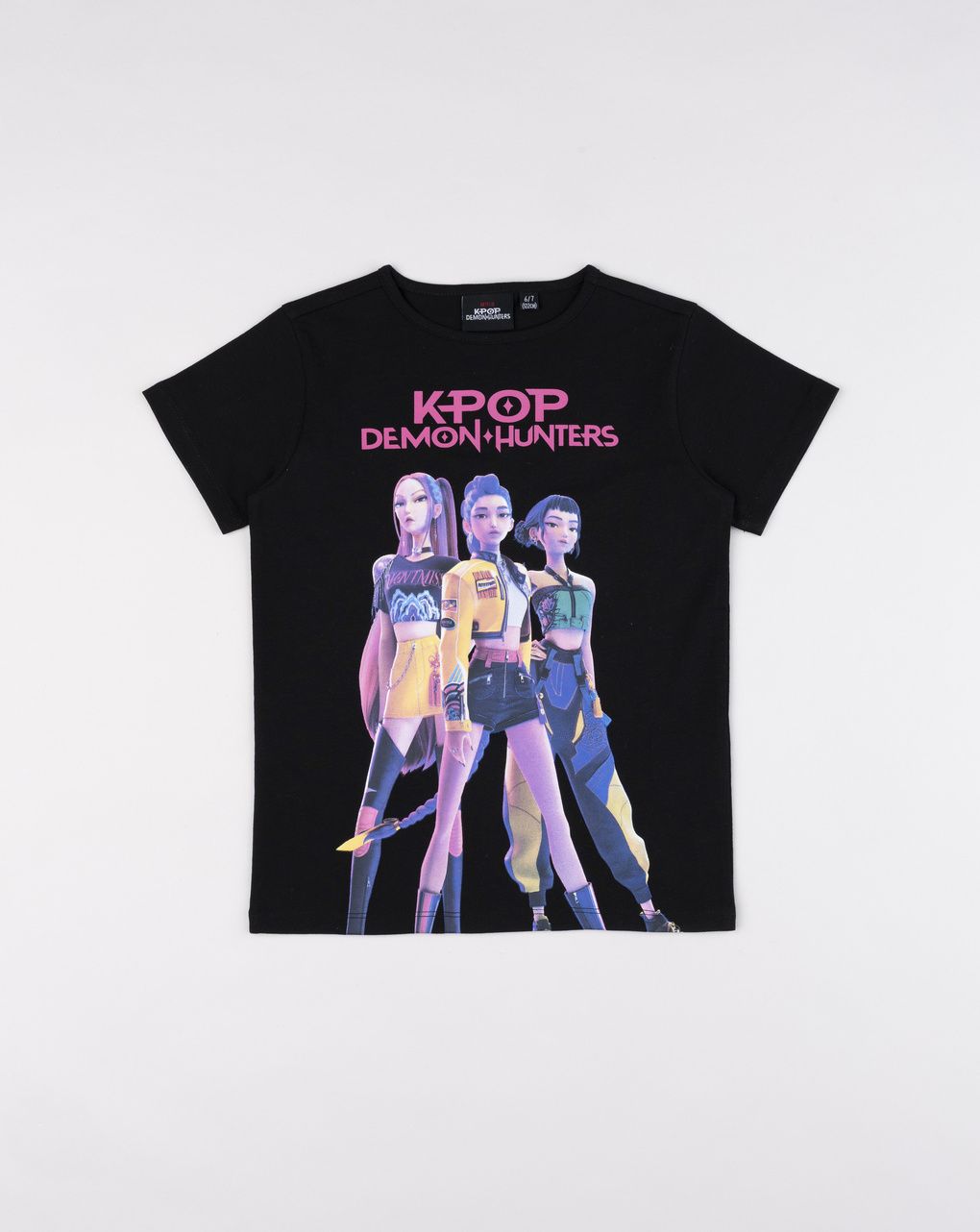 T-shirt nera bambina "k-pop demon hunters trio"