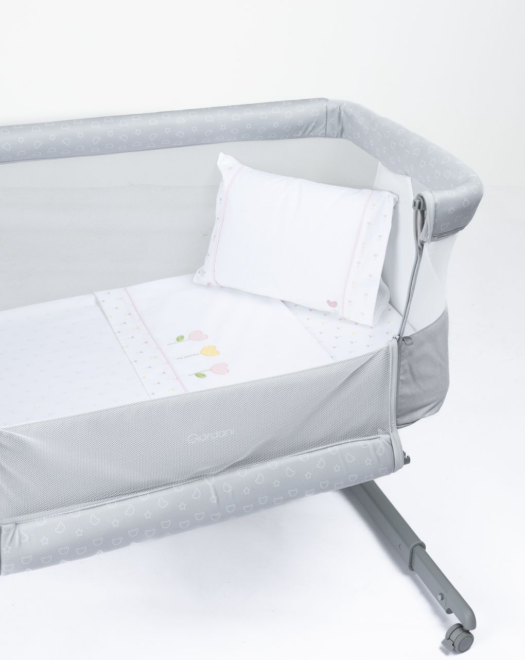 Set 3 pz culla/carrozzina fiori bimba