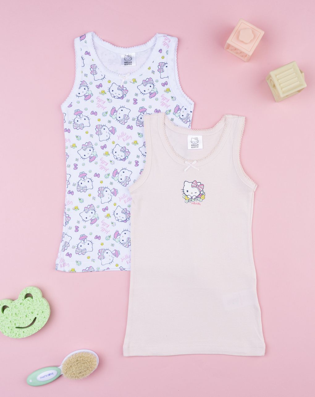 Pack 2 canotte bambina "hello kitty"