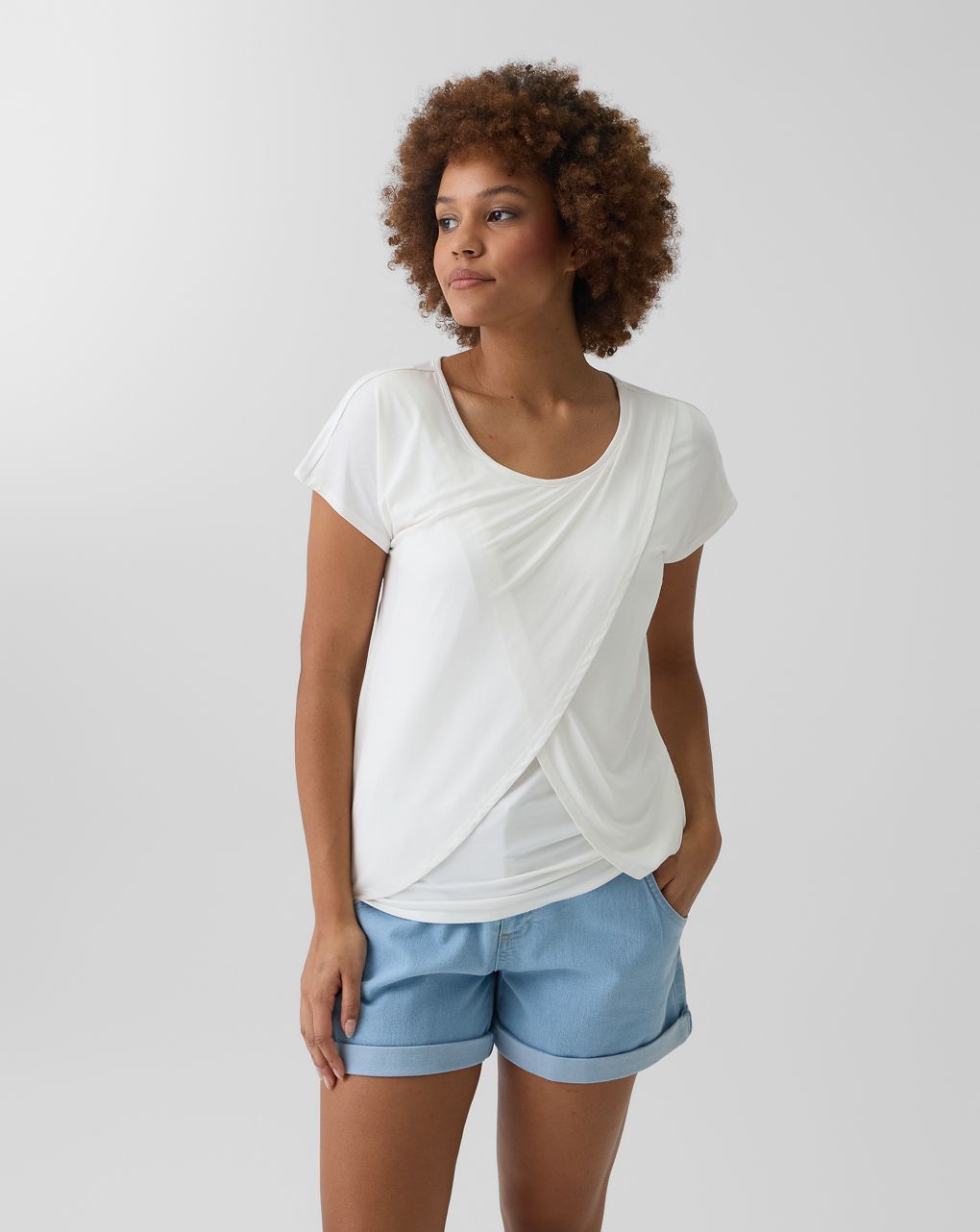 T-shirt allattamento mezza manica bianca