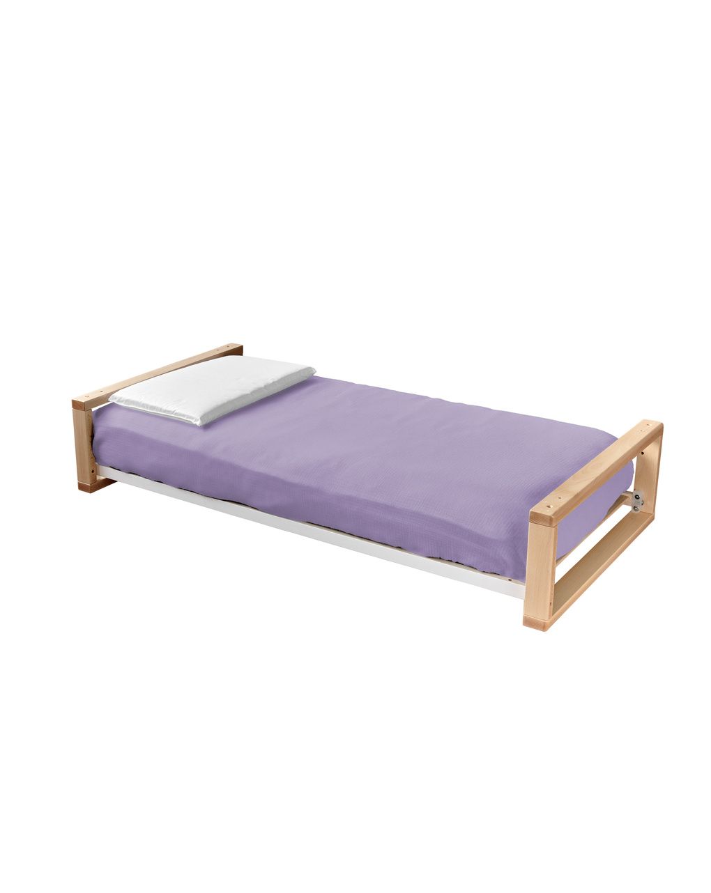 Letto infinito naturale-bianco con tessile muslin lilla - italbaby