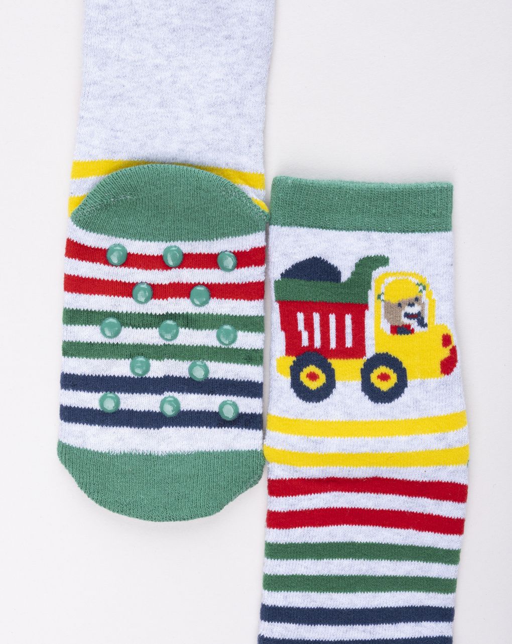 Calze antiscivolo bimbo multicolor con camion