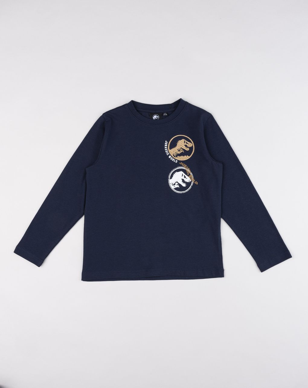 T-shirt bambino blu maniche lunghe jurassic world