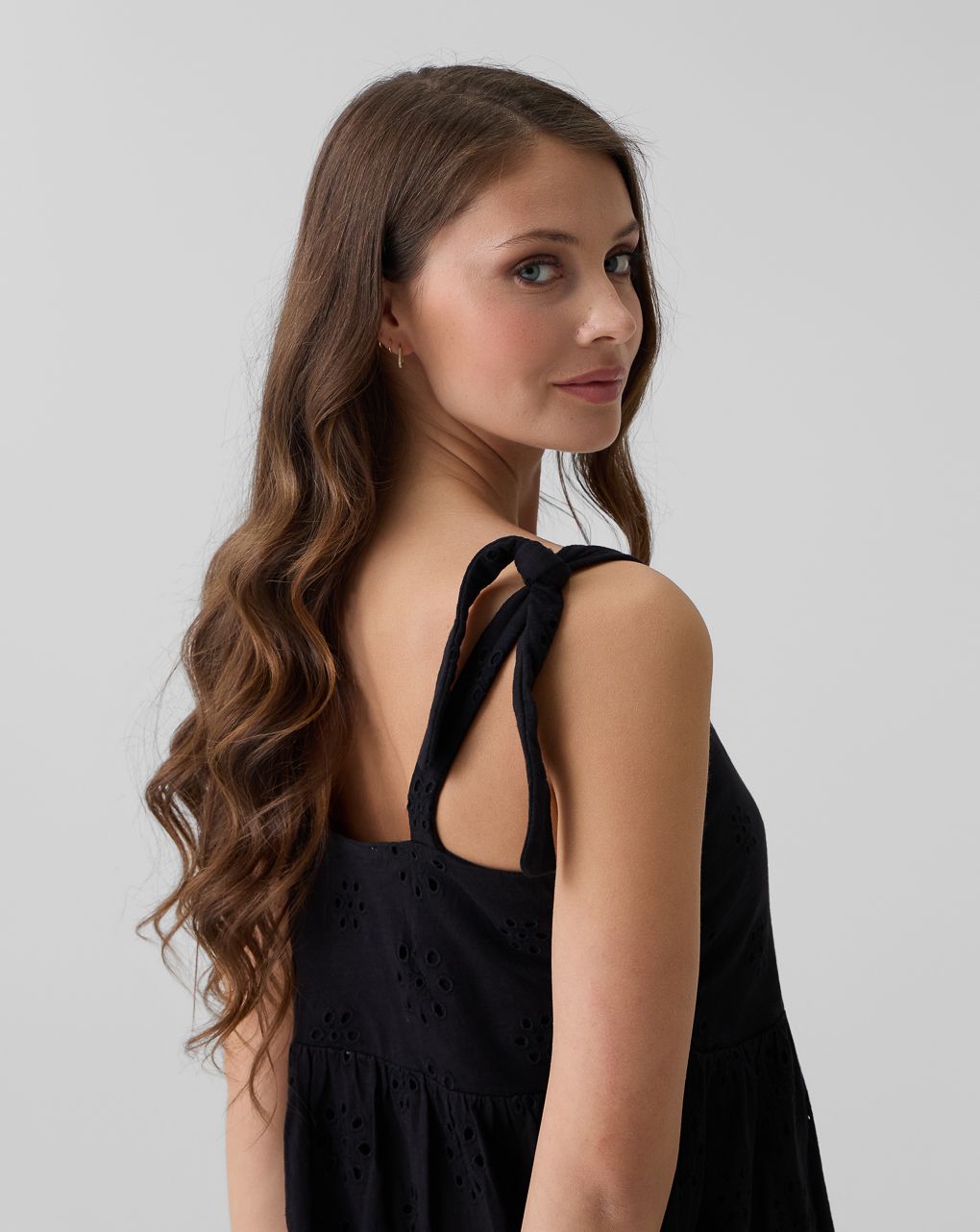 Abito premaman nero sangallo con spalline