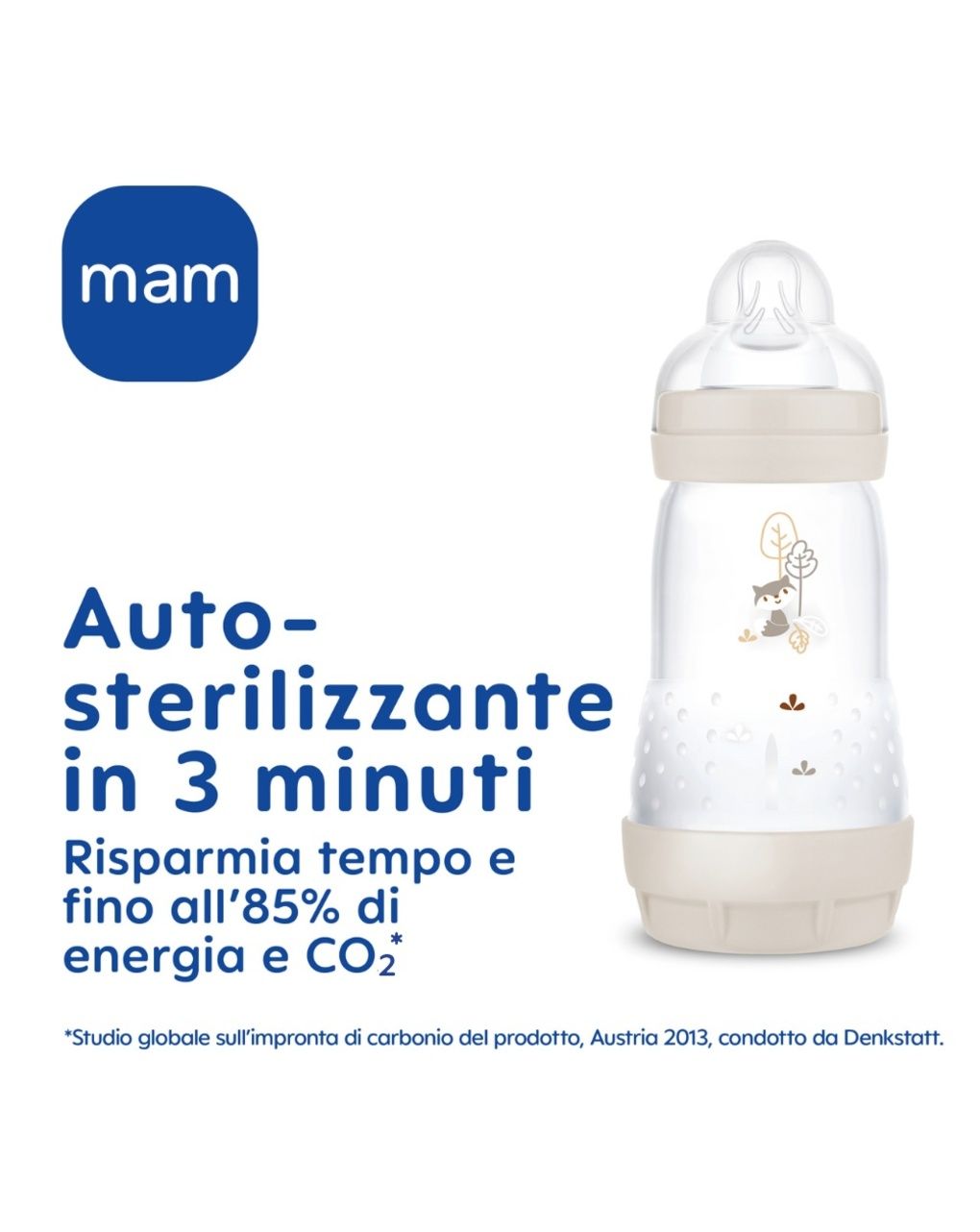 Mam biberon easy start 320 ml, biberon anticolica per allattamento misto, riduce le bolle d'aria e il rischio di coliche, verde, 4+ mesi